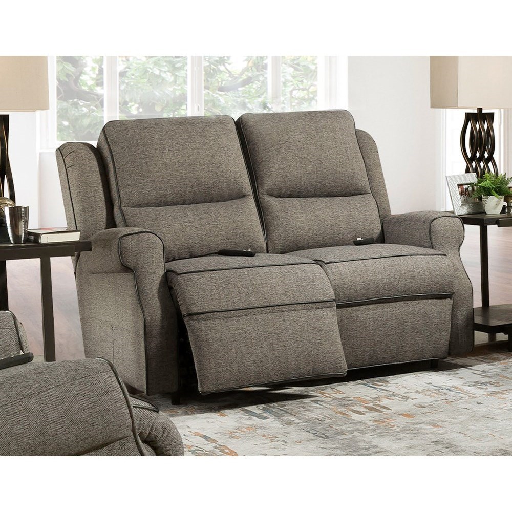 Franklin Hawkins Power Reclining Loveseat with Power Headrest and Wand